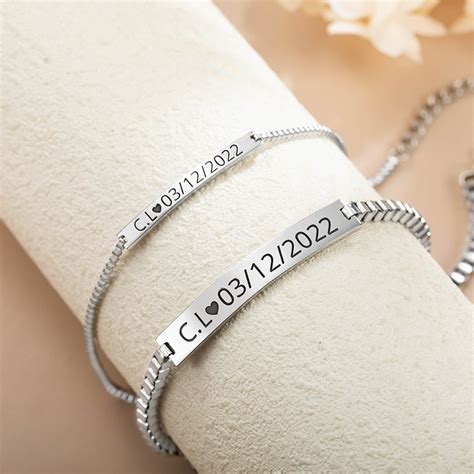 matching couple bracelets engraved